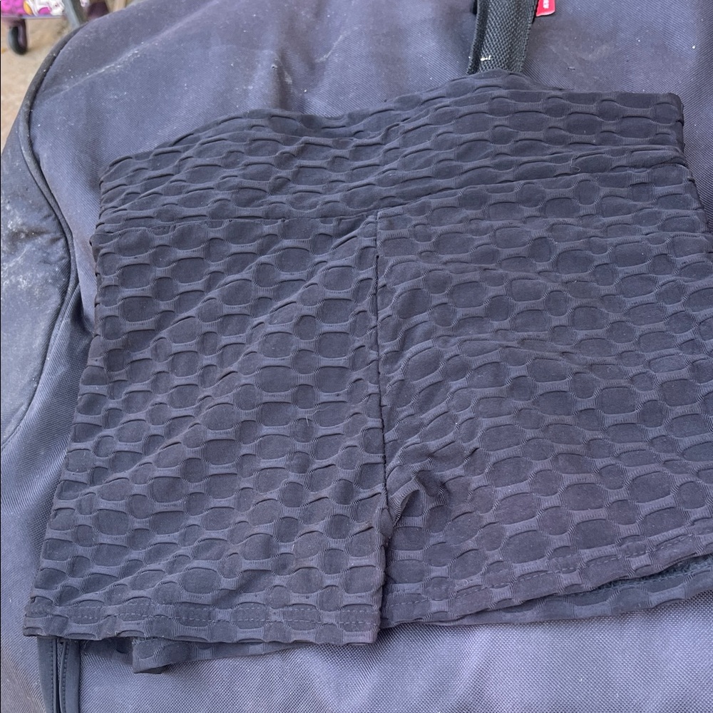 Women's Textured Black Shorts